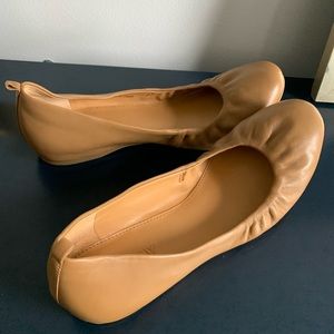 J. Crew Tan Leather Ballet Flat Shoes